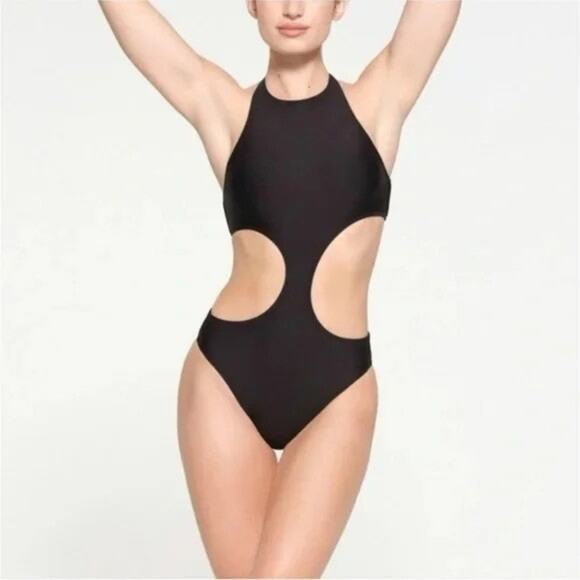 Skims Recycled Halter Monokini Halter Cut Out Swimsuit L - Picture 1 of 3